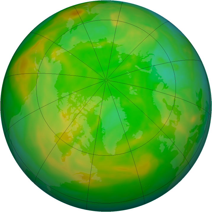 Arctic ozone map for 25 June 2015